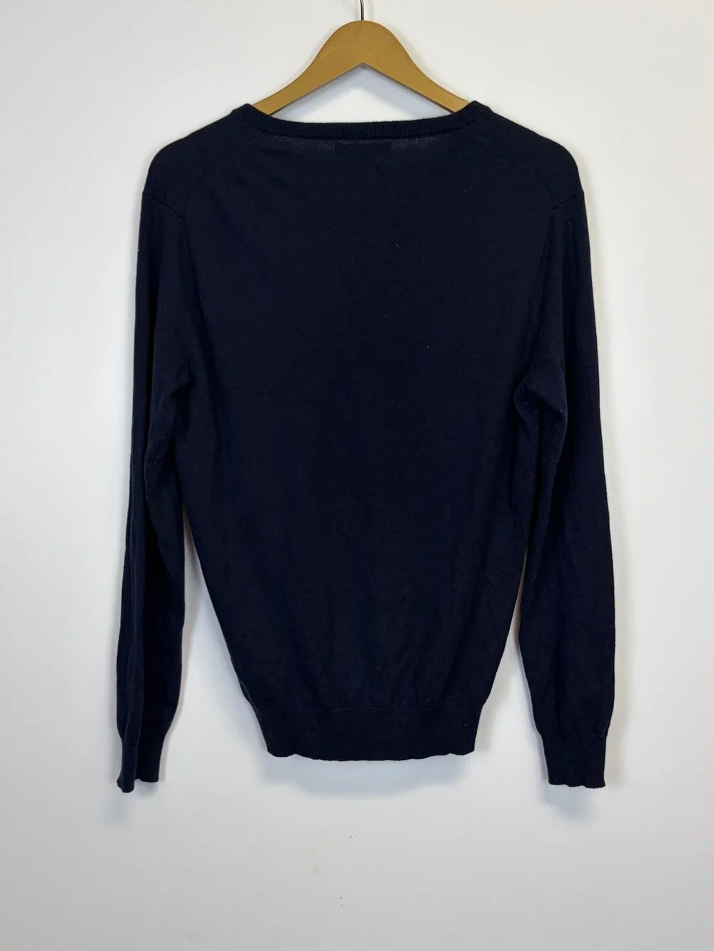 J. Crew Mercantile Navy V Neck Merino Wool Blend Sweater